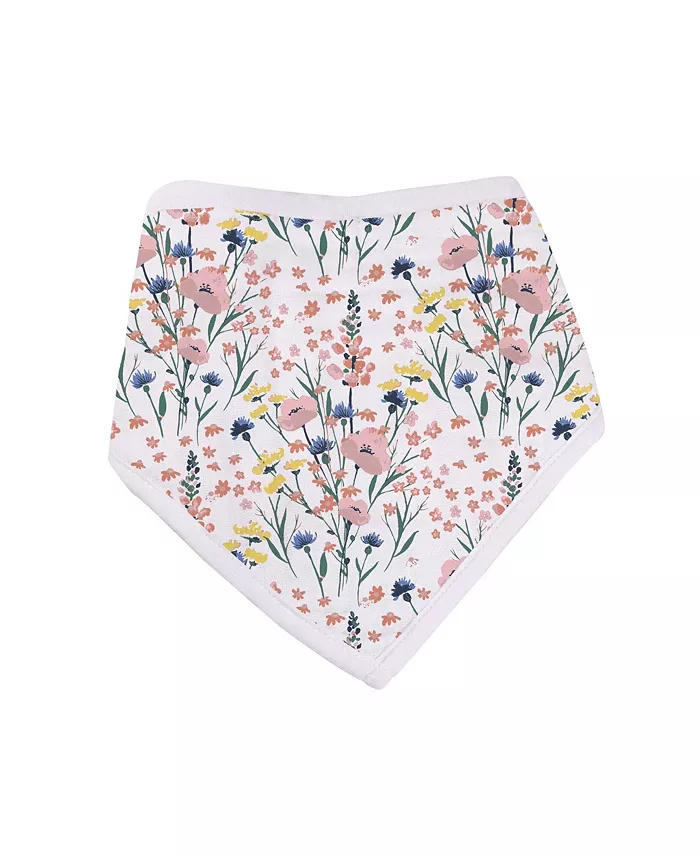 Newcastle Classics Wildflowers 100% Soft Cotton 3 Pack Bandana Snap Bibs