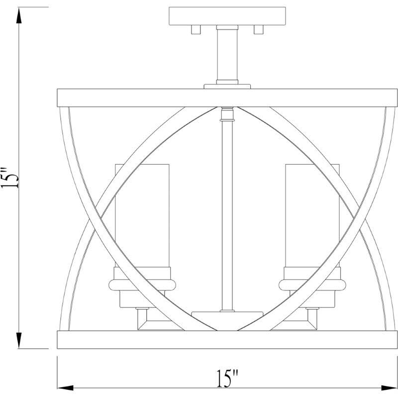 Z-Lite 481SF15-MB-OBR Malcalester - 4 Light Semi-Flush Mount Matte