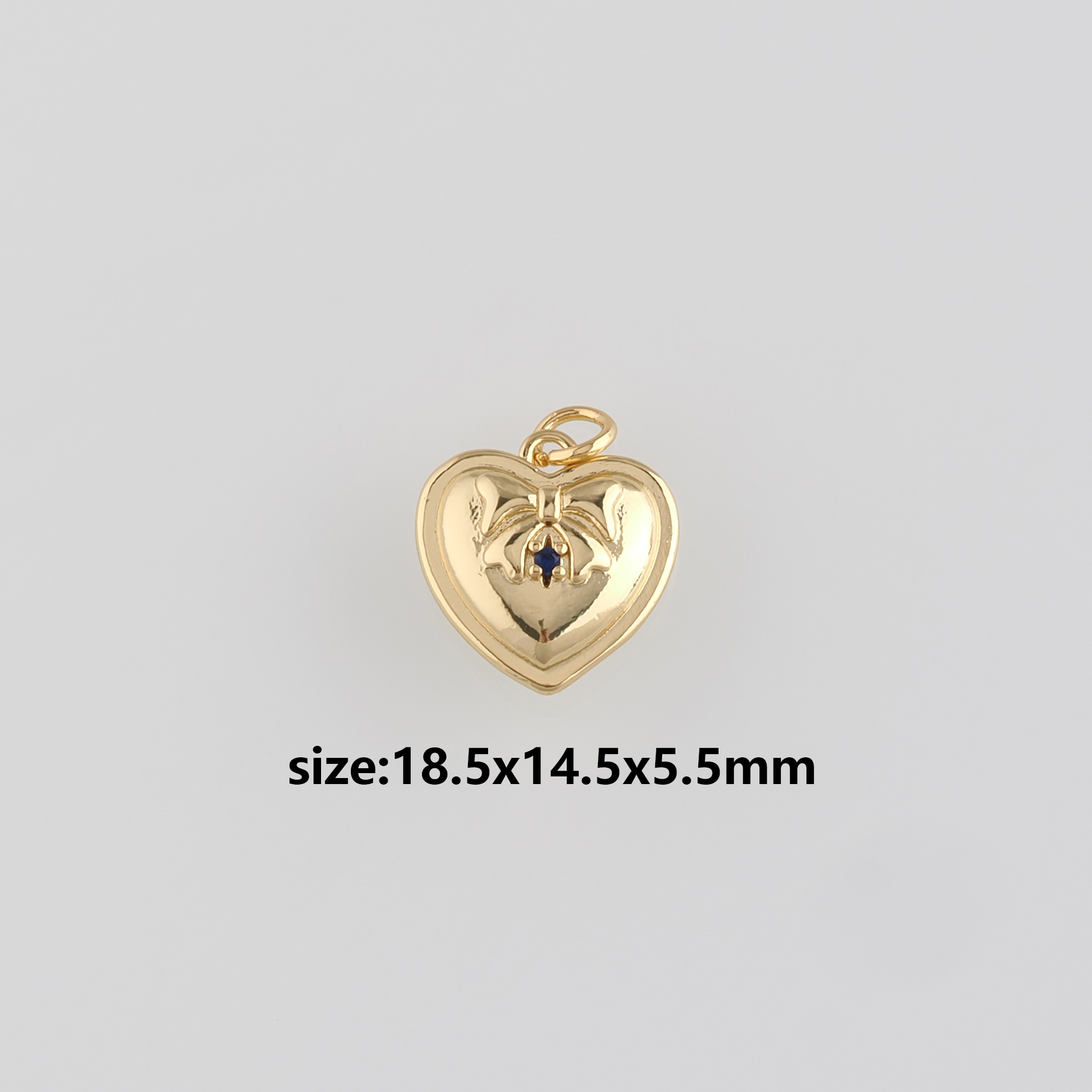 18K Gold Filled Heart Pendant,Dainty Heart Bow Charm Earrings Necklace for DIY Jewelry Making Supply