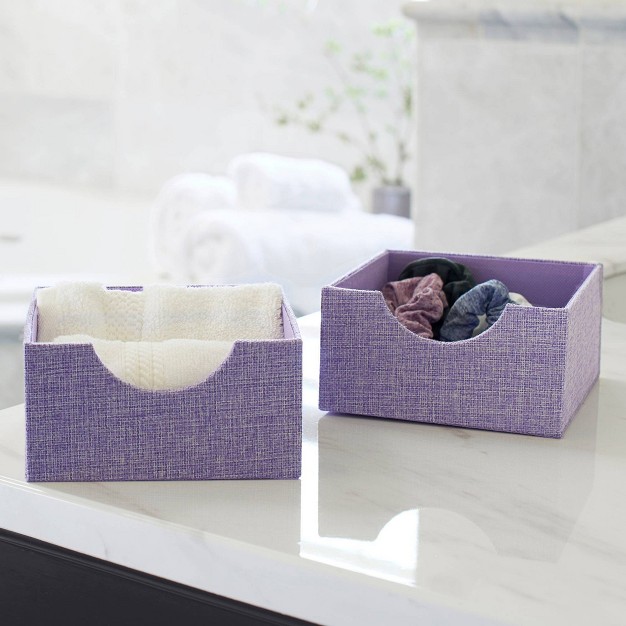 Household Essentials Set Of 2 Square Drawer Trays Iris Heather