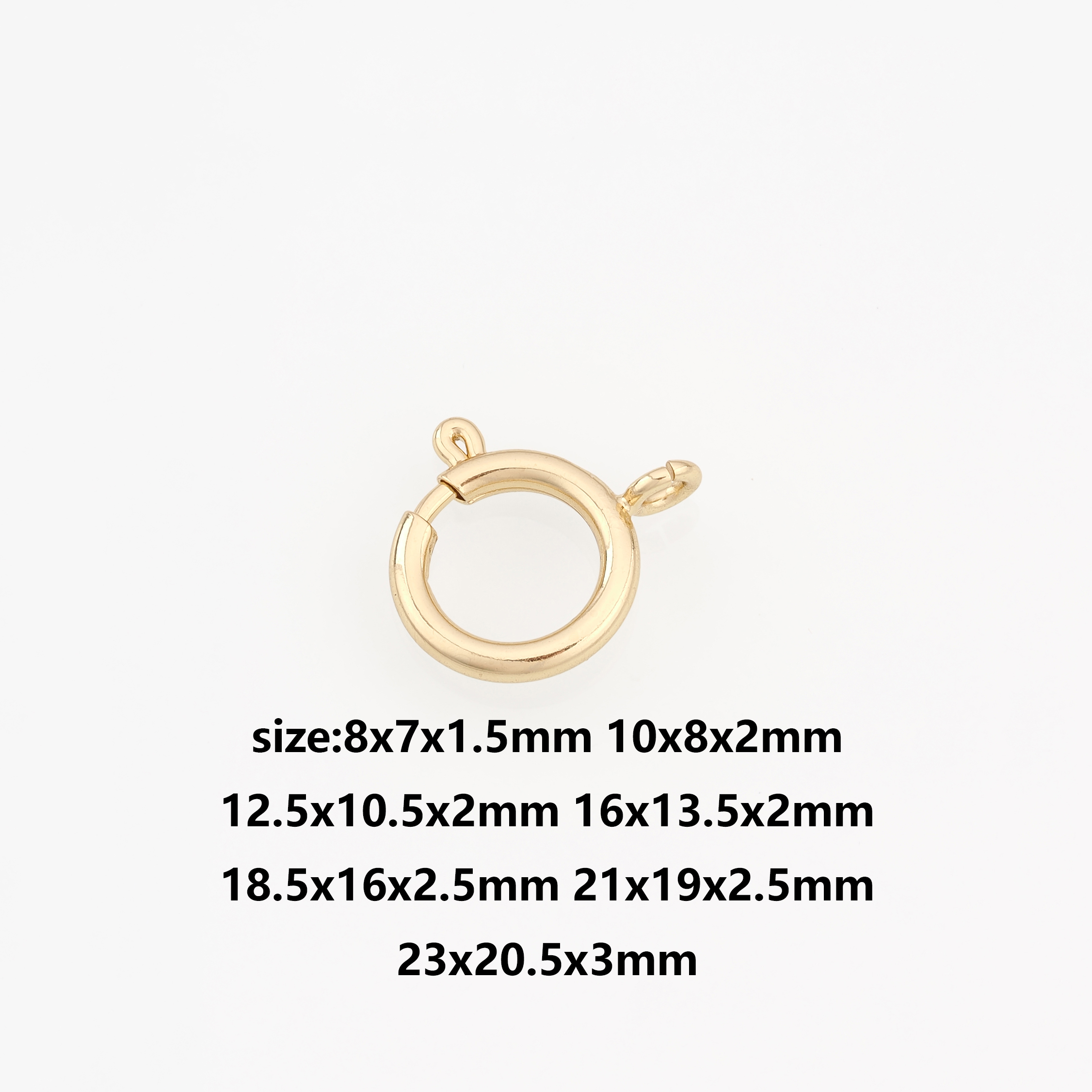 5pcs 18K Gold Filled Round Spring Clasp,Nautical Clasp,Golden Sailor Clasp for DIY Jewelry Finding Necklace Bracelet
