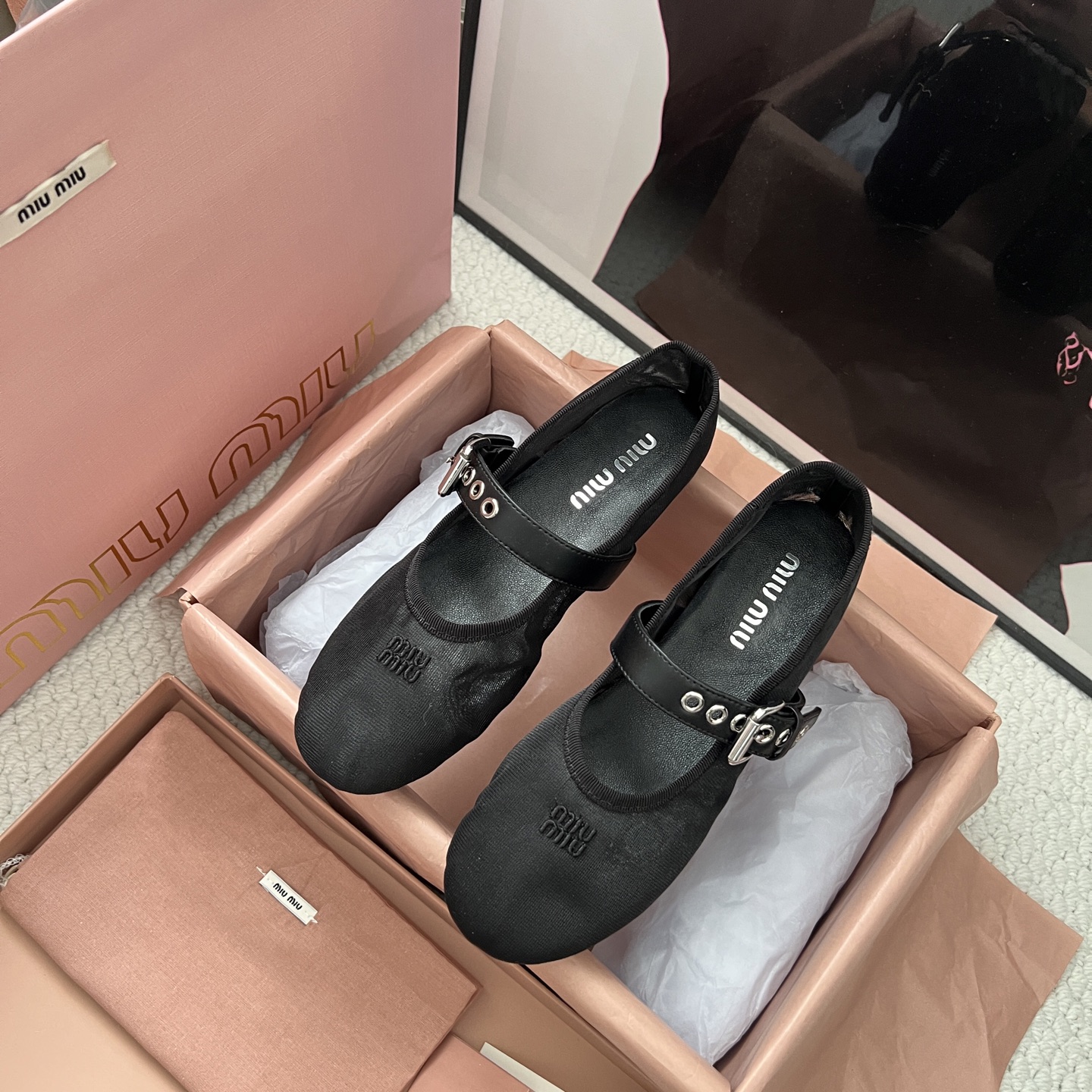 Miu Miu openwork mesh ballet flats - cnluxepick