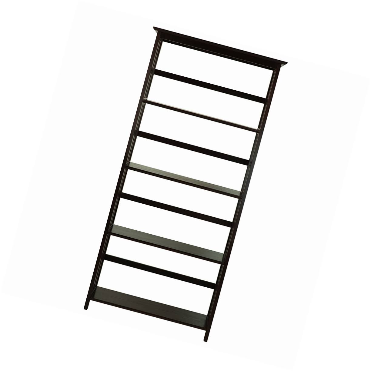 Mission Style 5-Shelf Bookcase-Espresso, Brown