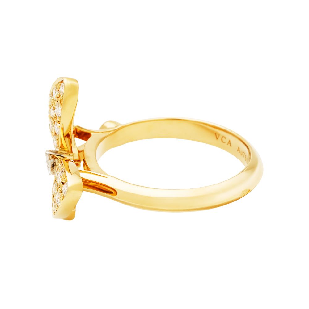 Van Cleef & Arpels Fauna de Papillon Ring 18K White Gold & 18K Yellow Gold Diamond VCARP3DQ00
