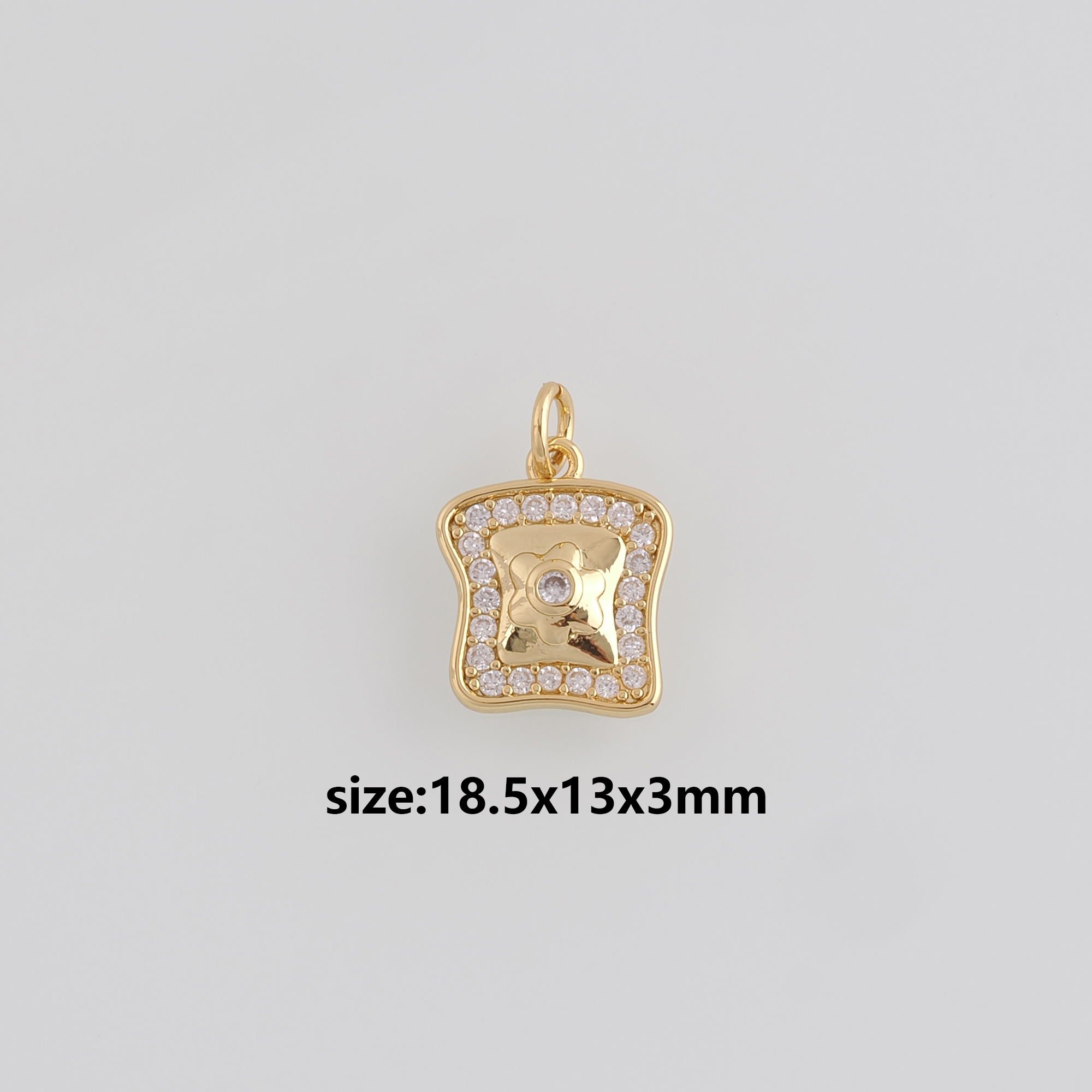 18K Gold Filled Geometric Pendant,CZ Micro Pave Geometric Charm Earrings Necklace for DIY Jewelry Making Supply