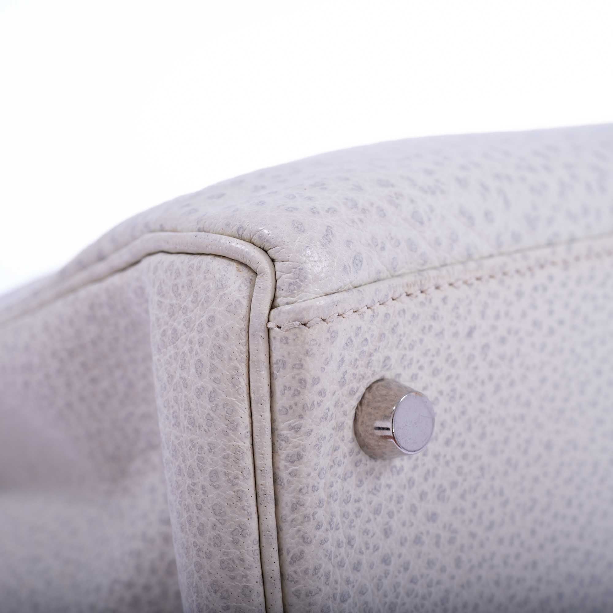 Hermès Kelly 35 Retourné Dalmatian White Buffalo Skipper Palladium Hardware