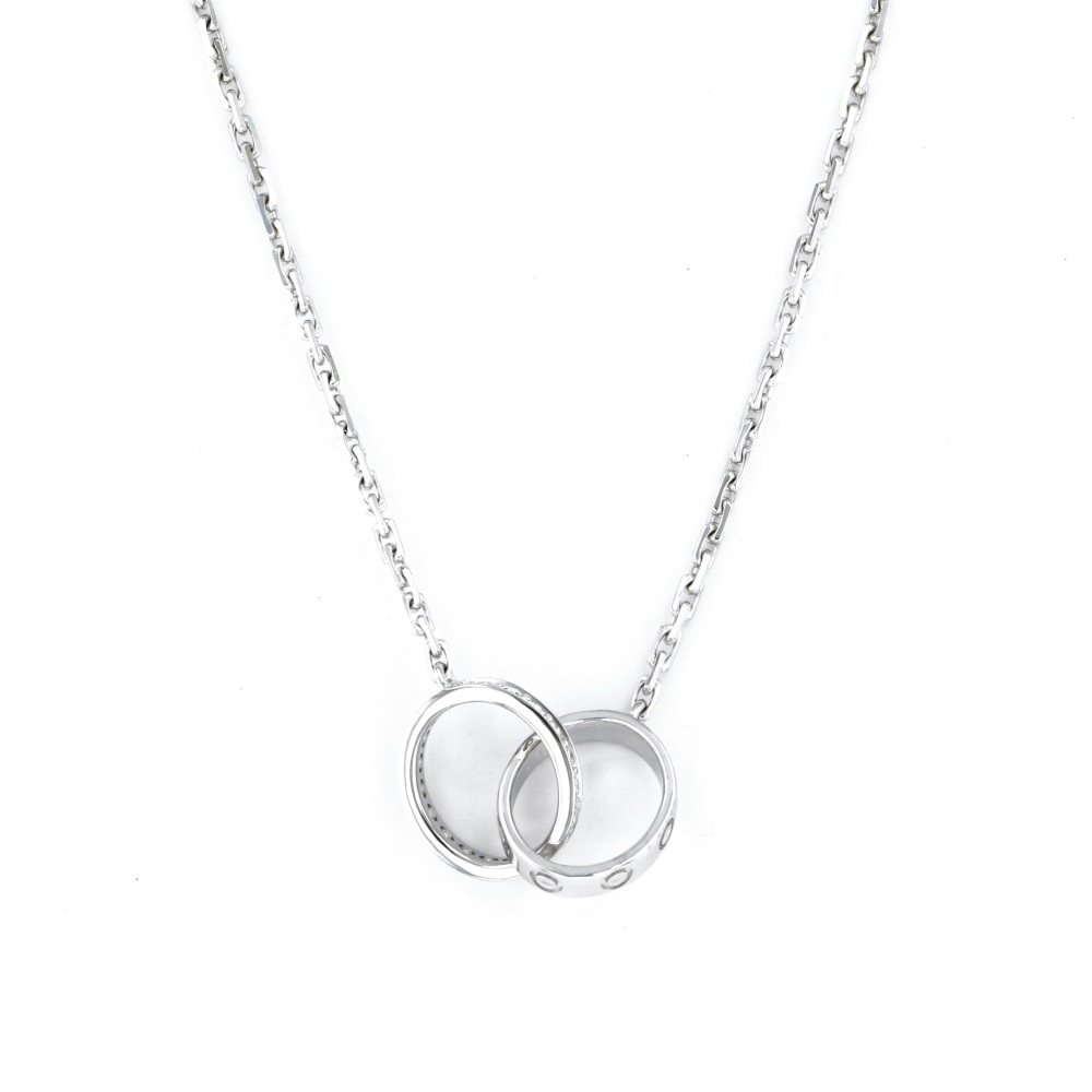 Cartier Love Baby Necklace 18K White Gold Diamond