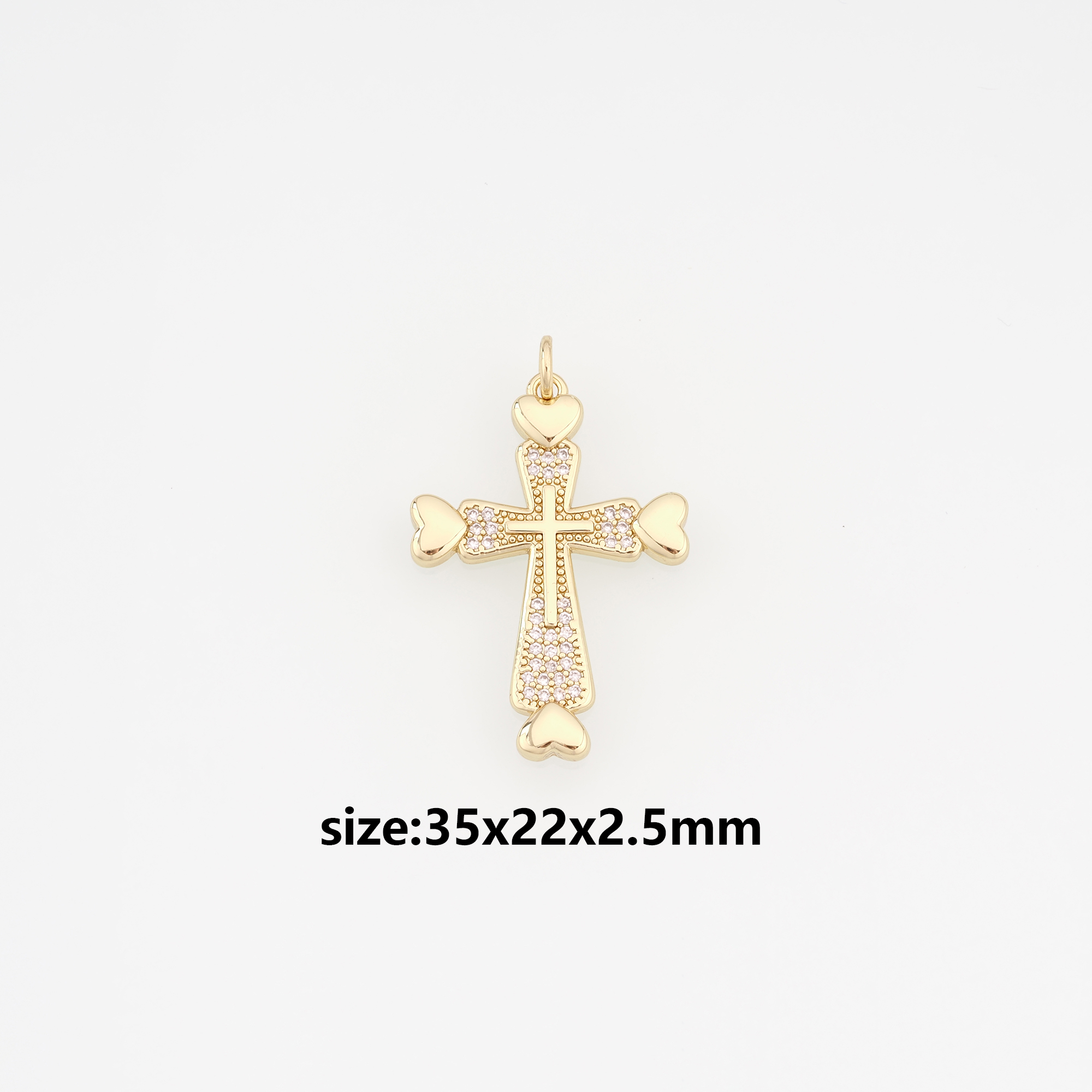 18K Gold Filled Cross Pendant,CZ Micro Pave Cross Charm Earrings Necklace for DIY Jewelry Making Supply