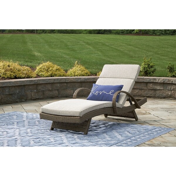 Signature Design by Ashley Beachcroft Beige Outdoor Chaise Lounge with Cushion