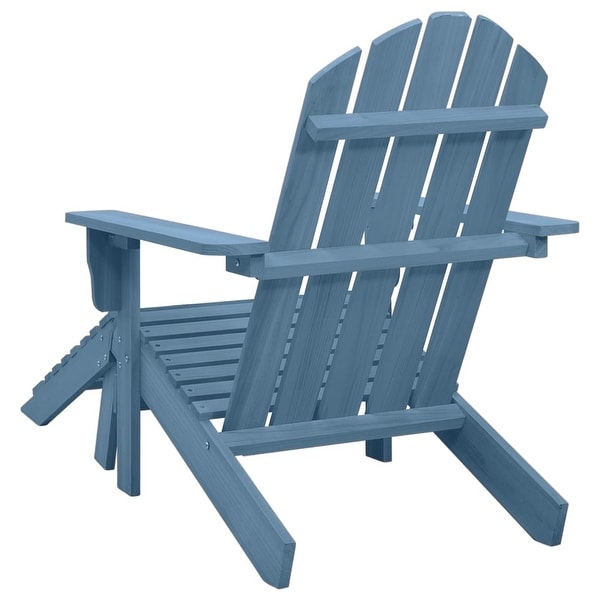 vidaXL Adirondack Chair Patio Adirondack Chair with Ottoman Solid Wood Fir