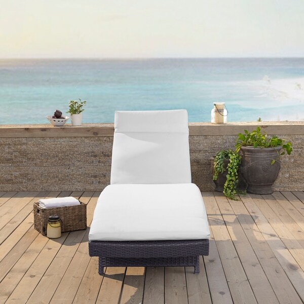 Biscayne Chaise Lounge with White Cushion