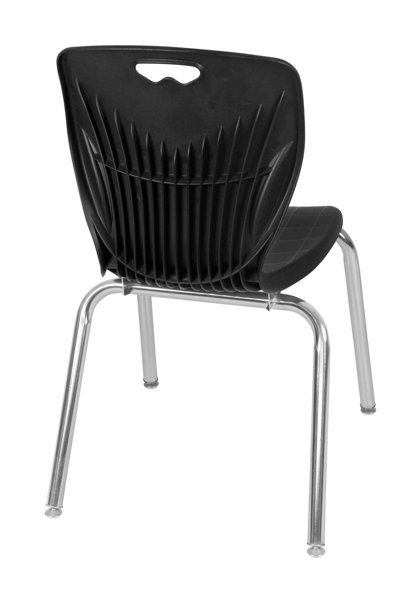 Regency Kee 72x22 x 24x22 Height Adjustable Mobile Classroom Table - Grey u0026 2 Andy 18-in Stack Chairs- Black