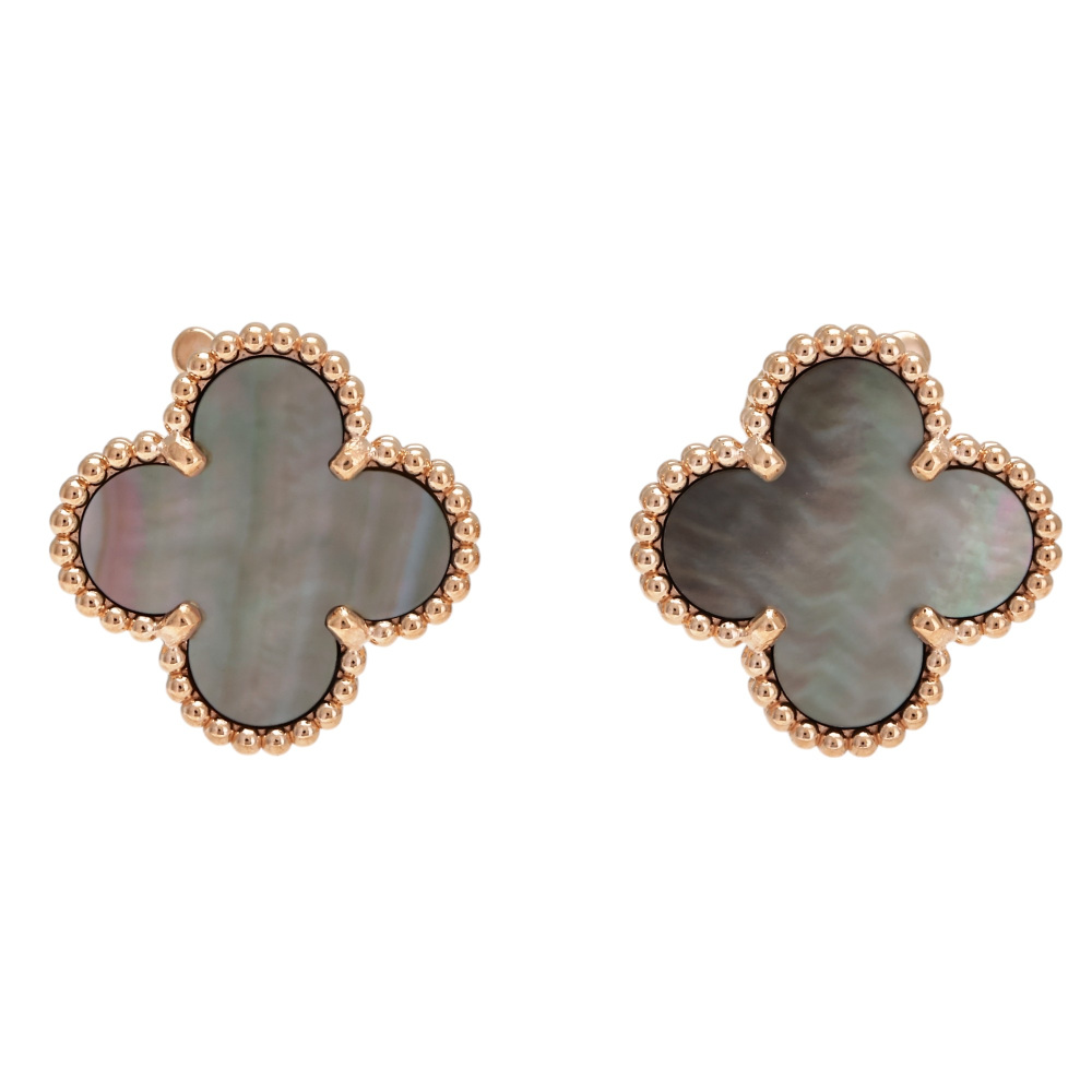 Van Cleef & Arpels Vintage Alhambra Earrings 18K Rose Gold Mother of Pearl VCARP3RL00