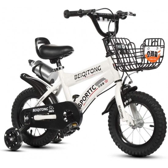 Kids Bike BMX Bike for Kids Boys Girls Bicycle Boys Girls Kids Bike with Hand Brake and Basket for 3-9 Years Girls, 12 14 16 18 Inch Youth Bike with Training Wheels, Children Bicycle