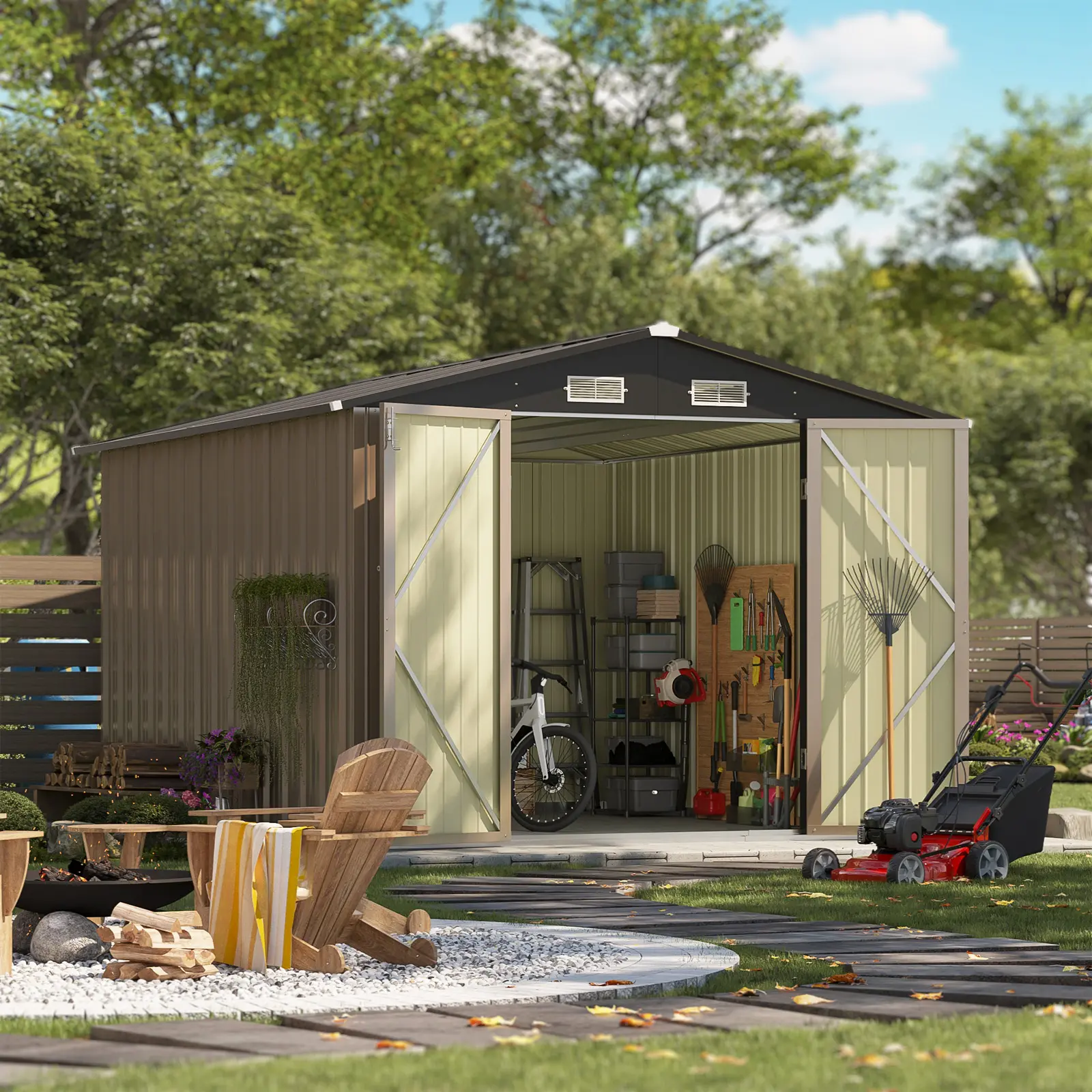 Patiowell 8x10 Metal Shed Pro