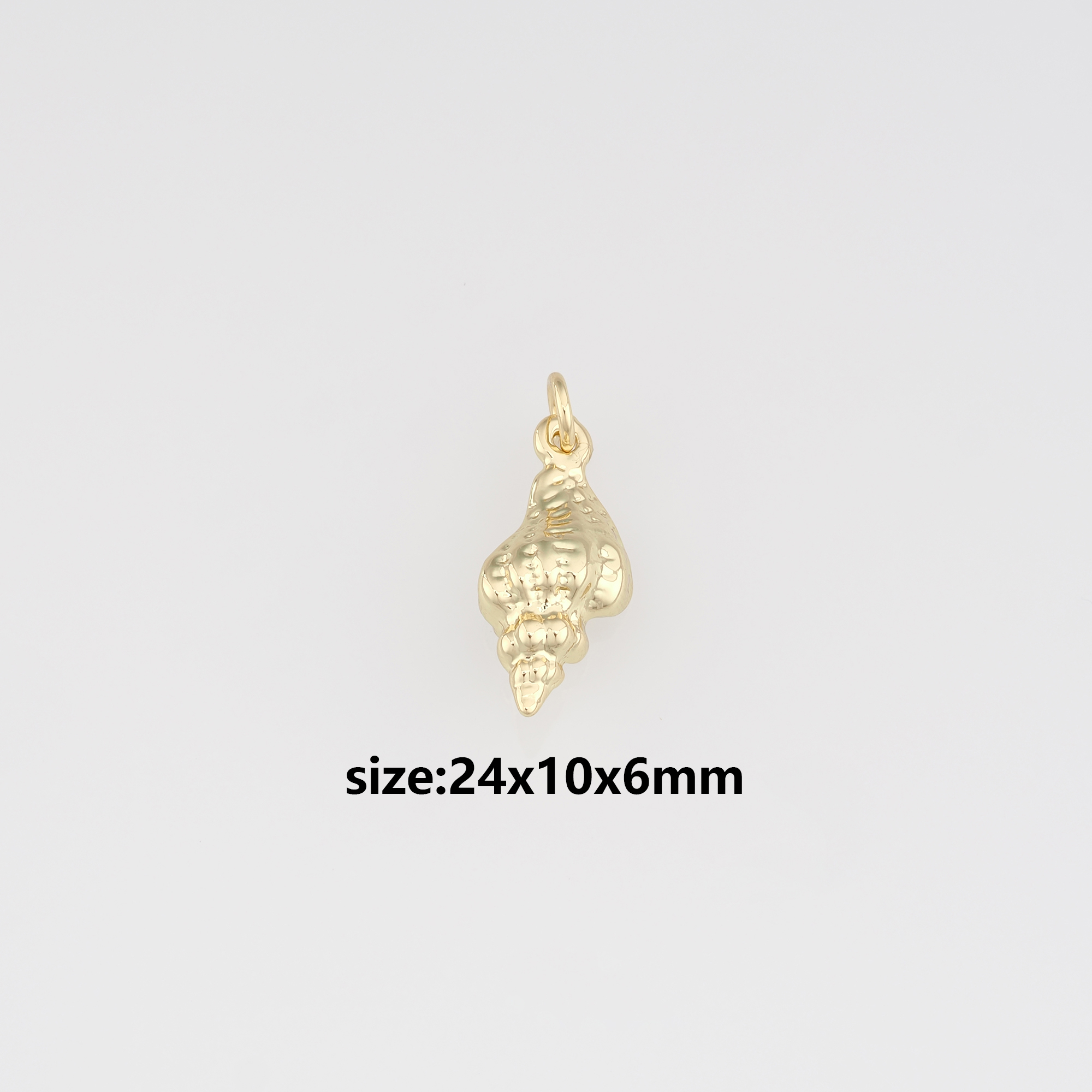 18K Gold Filled Conch Shell Pendant,Ocean Shell Charm Earrings Necklace for DIY Jewelry Making Supply