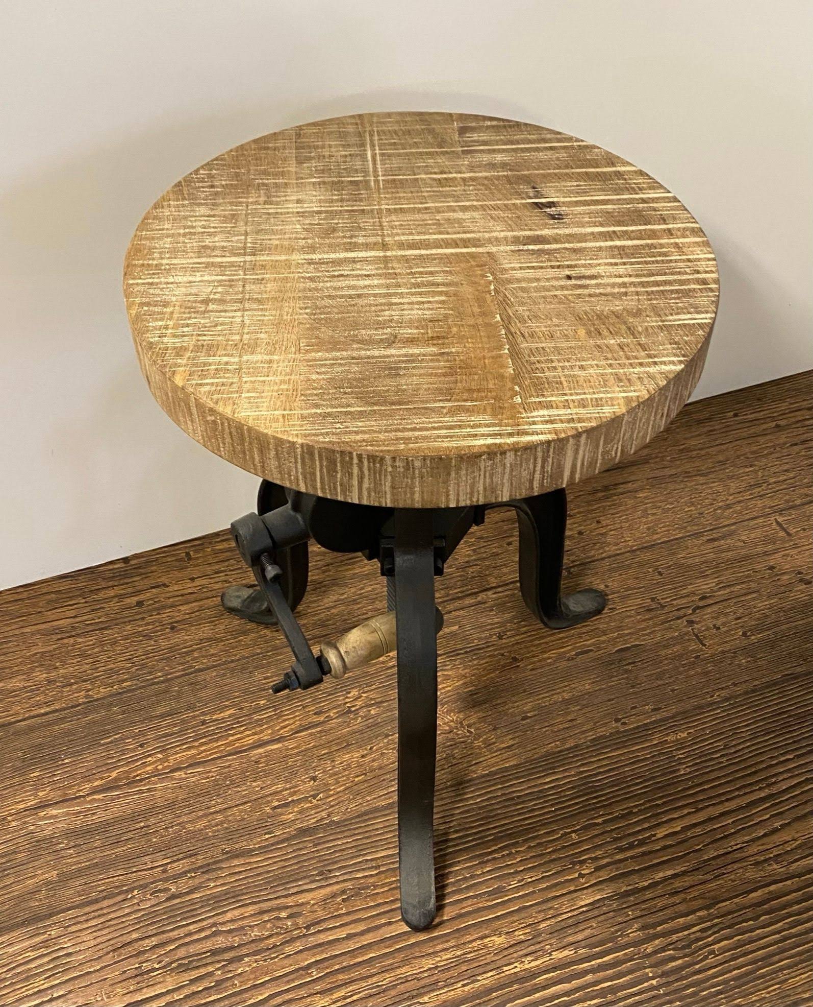Industrial Adjustable Rustic Crank Stool (387804)