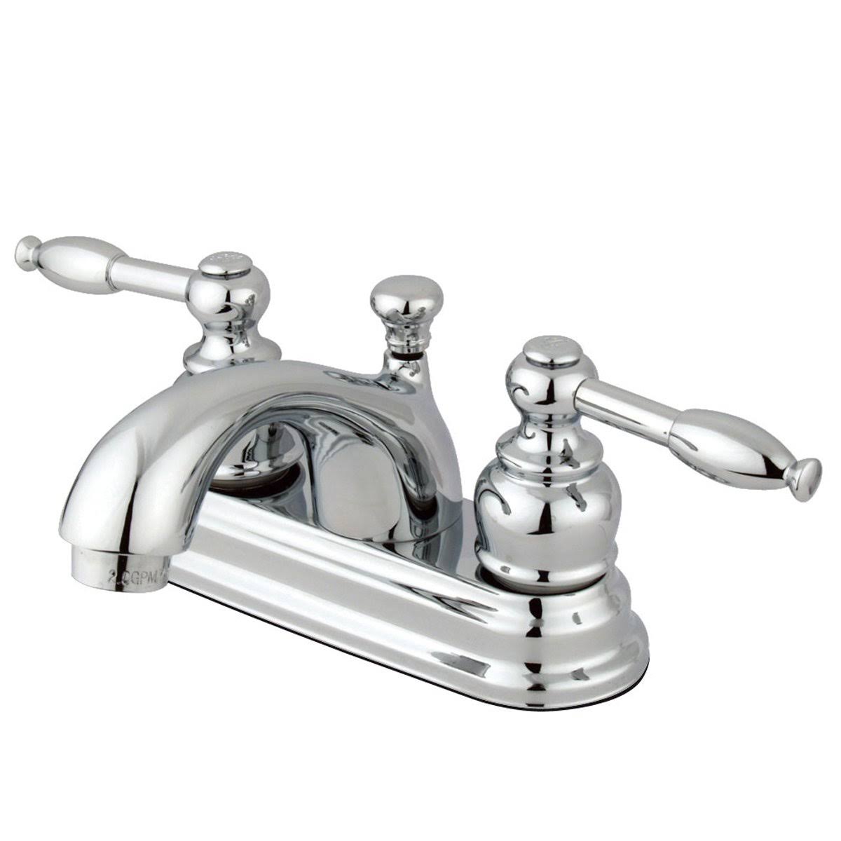 Kingston Brass Knight Polished Brass Centerset Lavatory Faucet with Lever Handles u0026 Pop-Up