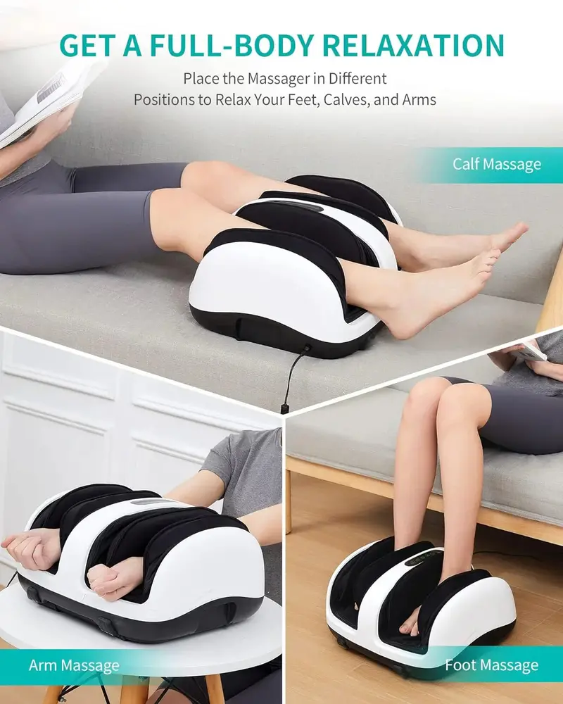 Shiatsu Foot and Calf Massager – Rechargeable Therapeutic Foot Roller with Heat Option