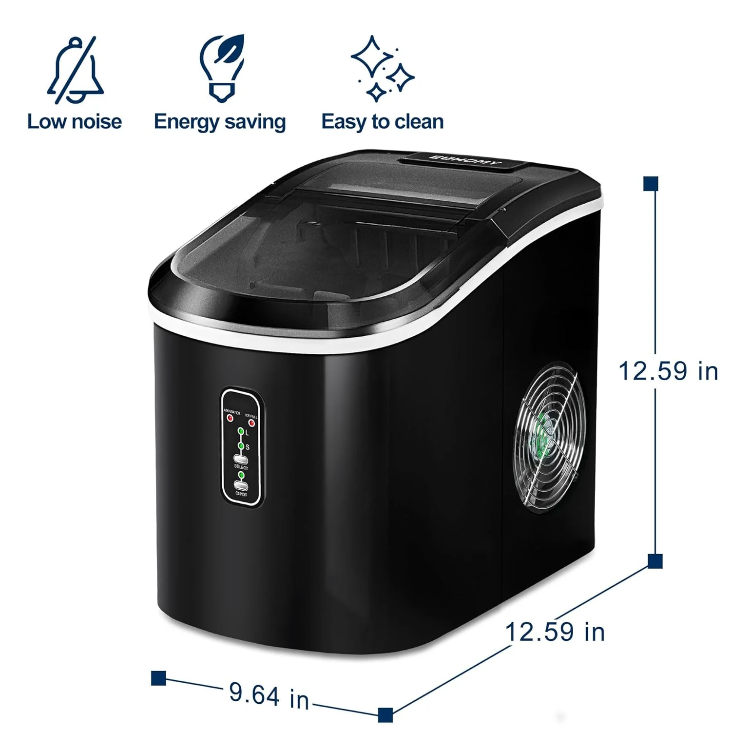 15'' Bullet Quiet Easy to Clean Ice Maker Machine