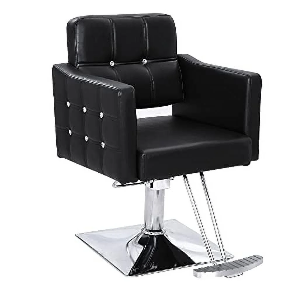 OmySalon Hair Salon Chair Hydraulic Barber Chair for Home Barbershop Black, Braiding Chair for Hair Stylist Heavy Duty, Styling Hairdressing Beauty Spa Equipment