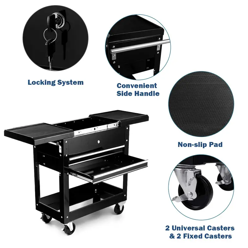 Rolling Tool Cabinet on Casters – Heavy-Duty Steel Storage Cart with Multiple Drawers