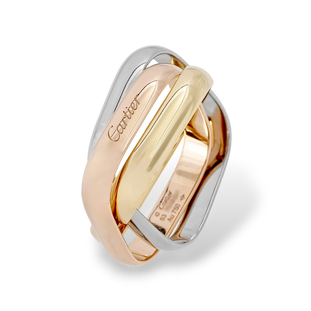 Cartier Trinity Cushion Classic Model Ring Tri-Gold B4240600