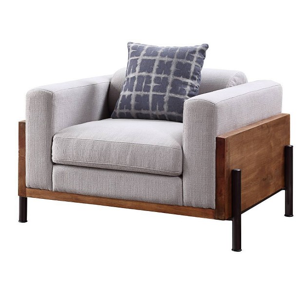 Pelton Chair Fabric walnut Acme Furniture