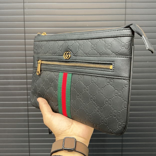 Gucci Microguccissima Clutch Web Stripe 10.6 Inches