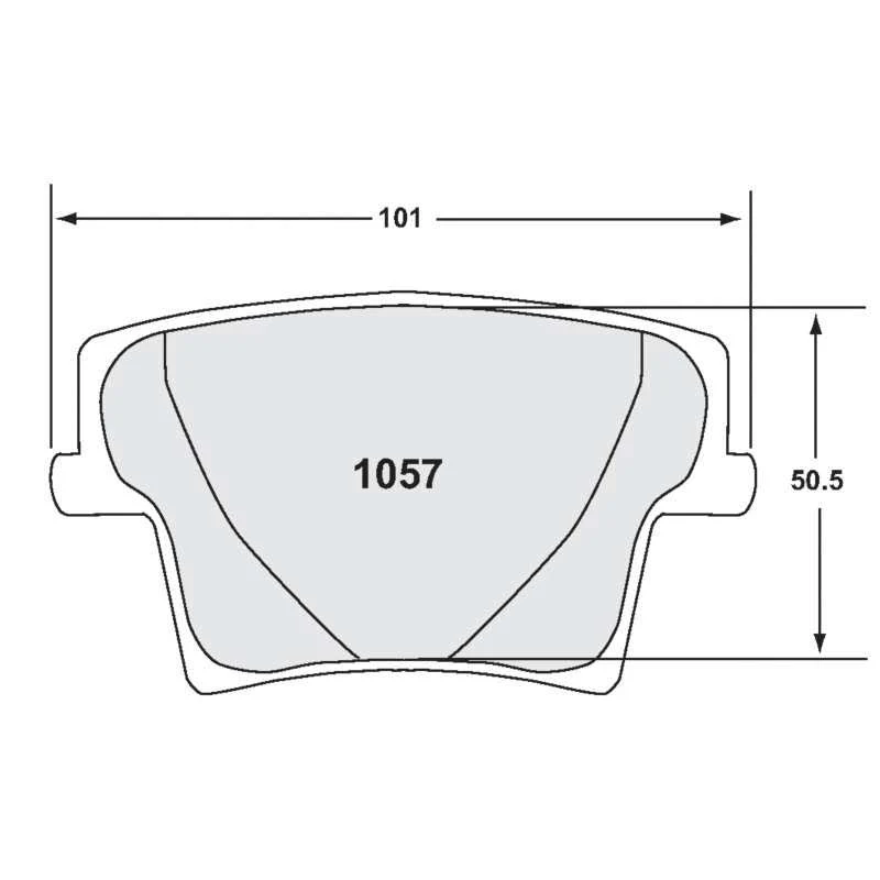 Performance Friction Carbon Metallic Rear Disc Brake Pads 1057.20