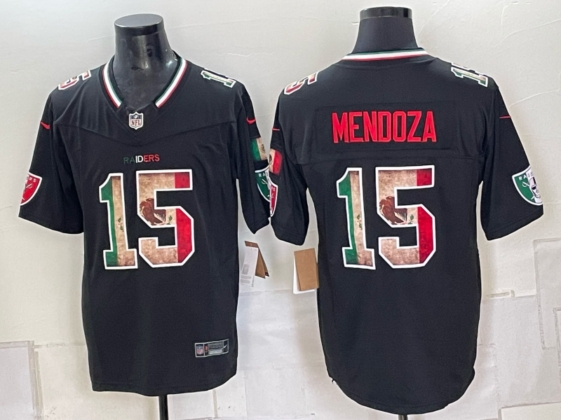 Men's Las Vegas Raiders Fernando Mendoza #15 Black Team  Game Jersey