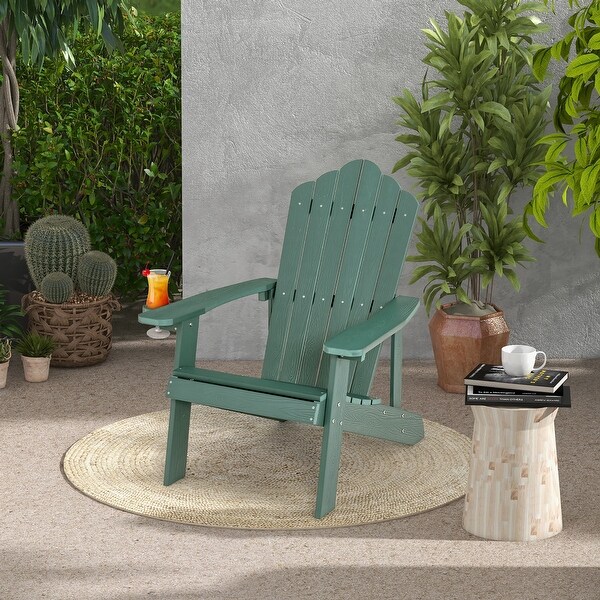 Costway Patio HIPS Adirondack Chair with Cup Holder Weather Resistant