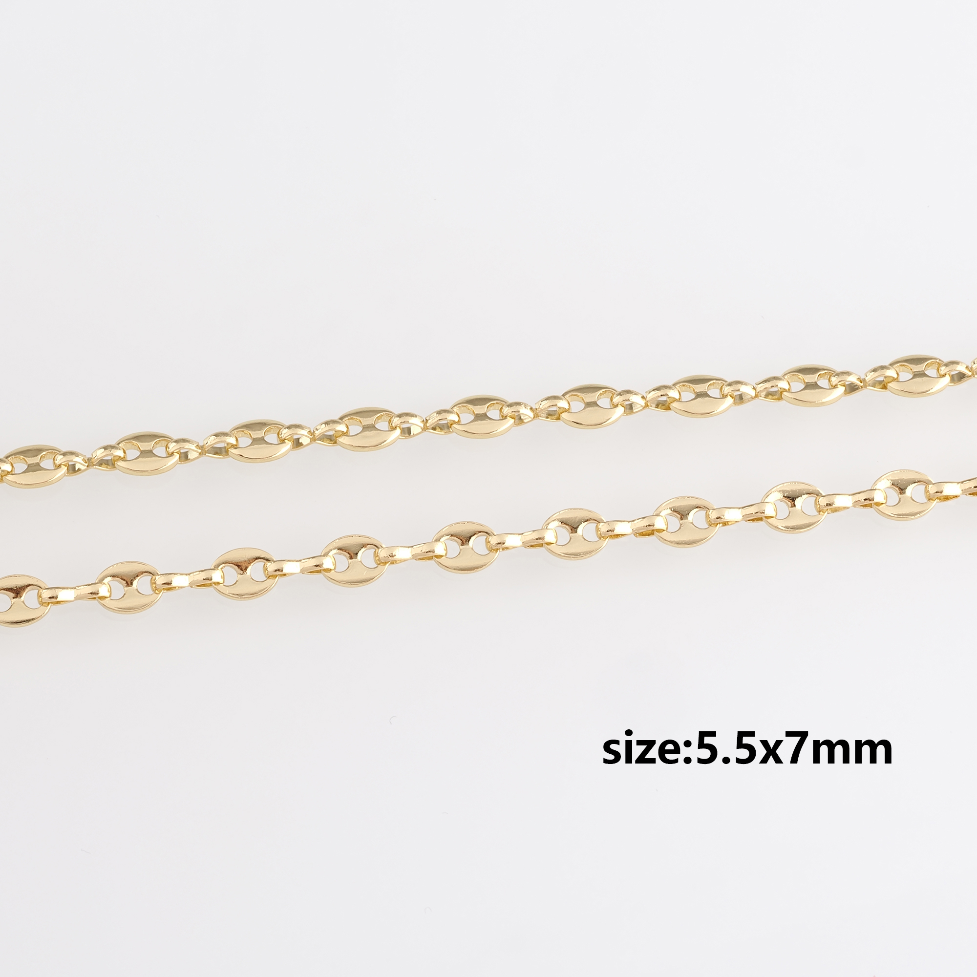 18K Gold Filled Mariner Anchor Chain Necklace,Dainty Thin Link Chain,Gold Mariner Chain Necklace for Women DIY Jewelry Making Supply
