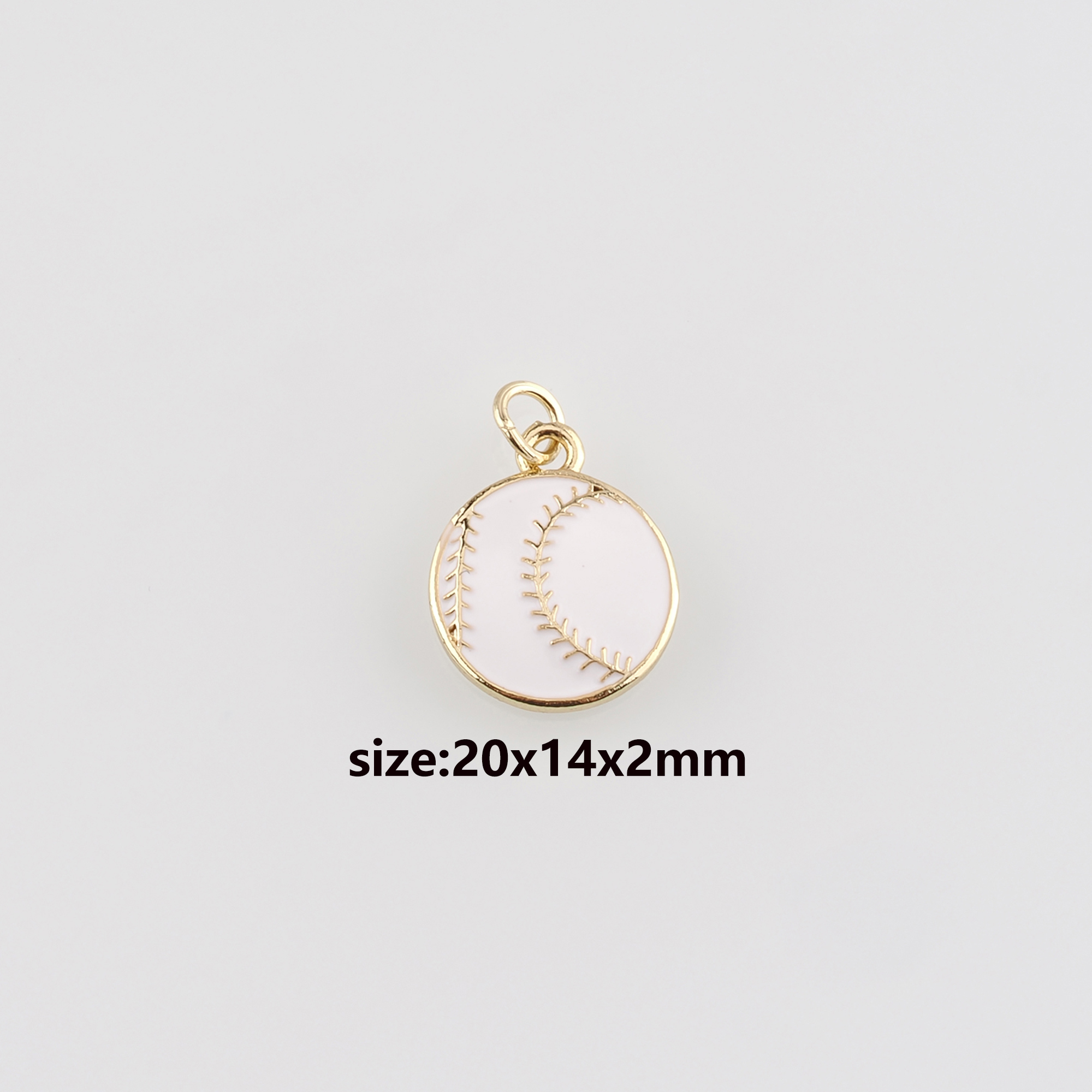 18K Gold Filled Softball Pendant,Baseball Charm,Enamel Softball Earrings Necklace for DIY Jewelry Making Supply