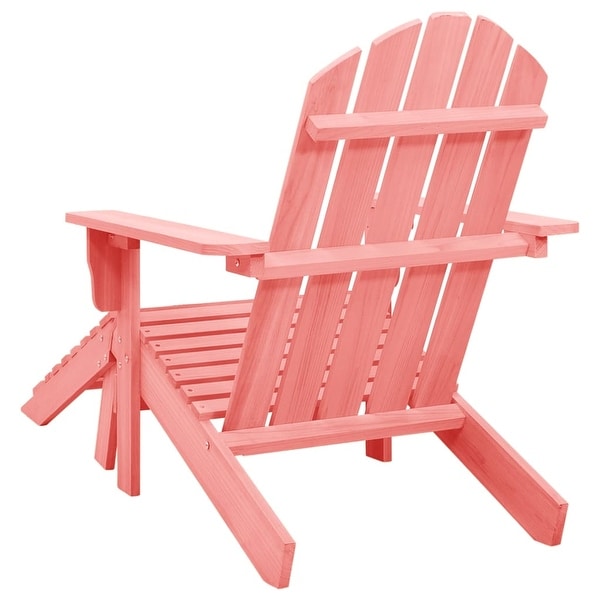 vidaXL Adirondack Chair Patio Adirondack Chair with Ottoman Solid Wood Fir