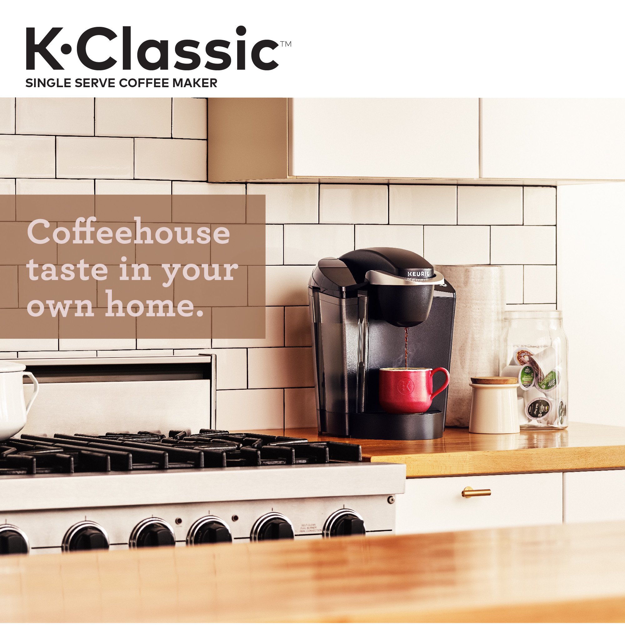 Keurig K-Classic Single Serve K-Cup Pod Coffee Maker, Black