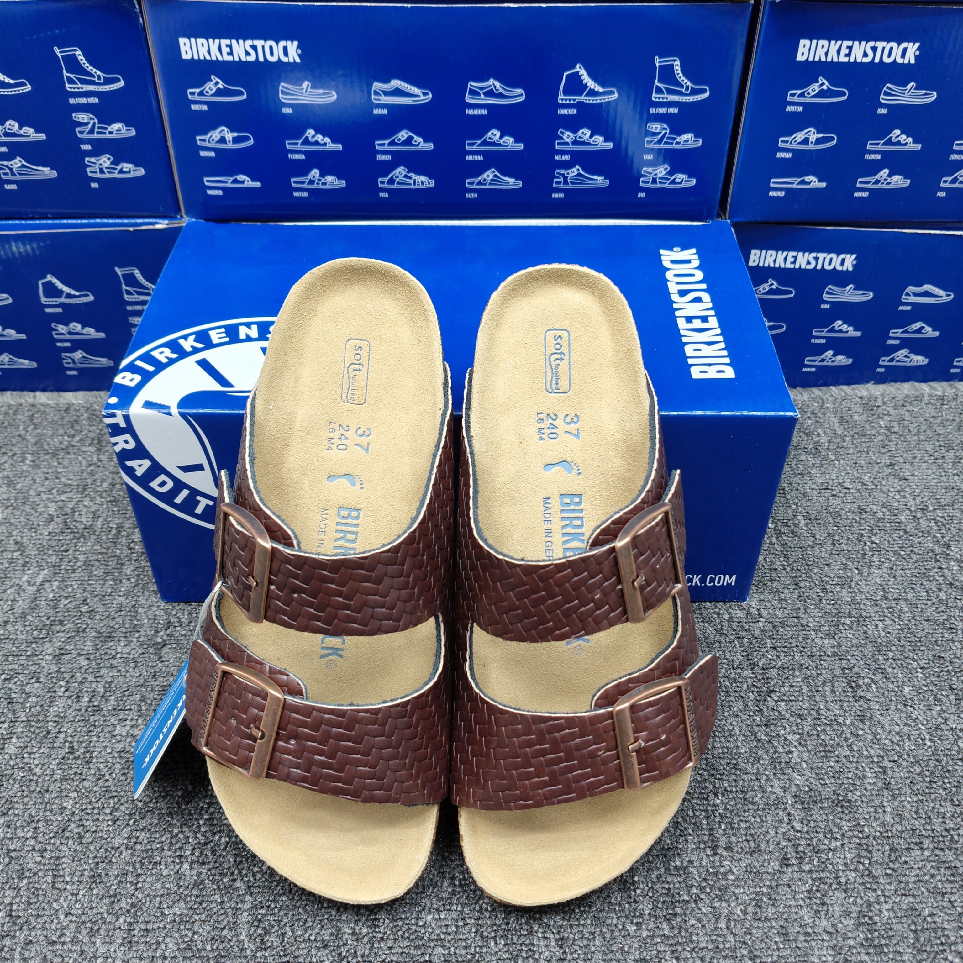 Birkenstock Arizona Leather Embossed Casual Sandals
