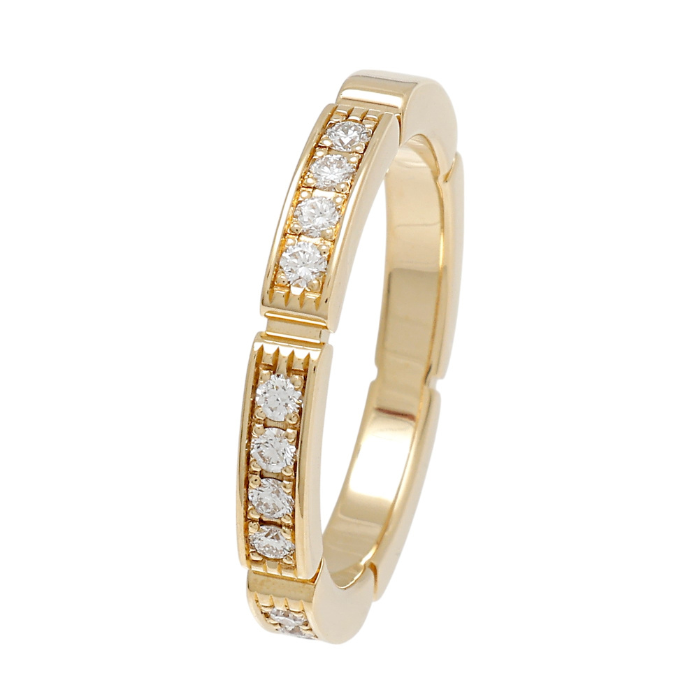 Cartier Mayon Pantale Wedding Ring Semi-pave Setting 18K Yellow Gold Diamond B4221100