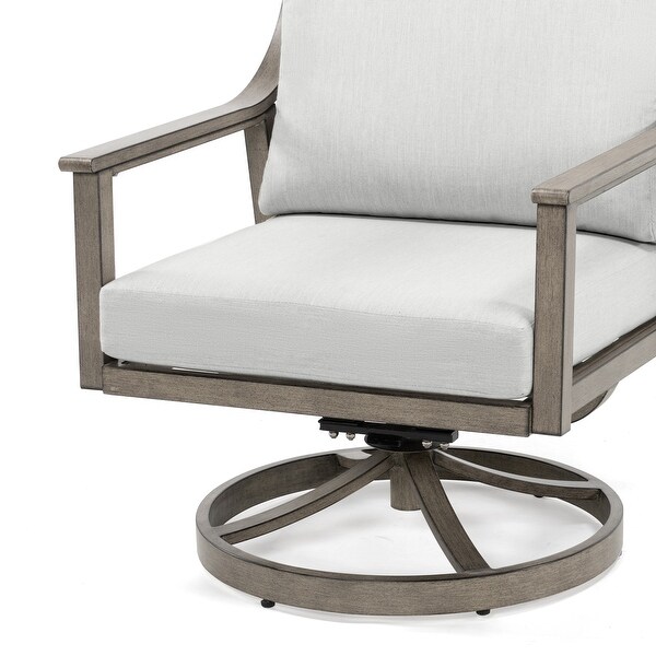 4Person Aluminum Patio Conversation Set with Swivel Chairs,Coffee Table and Cushions