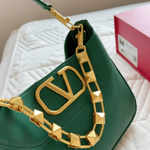 Valentino Locò Shoulder Bag Green 11 Inches