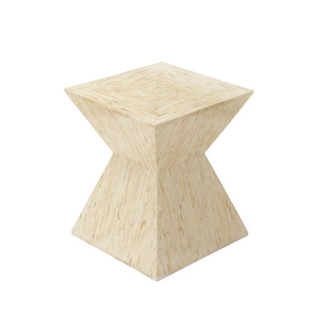 Contemporary Shell Inlaid Accent Table Beige Olivia amp May
