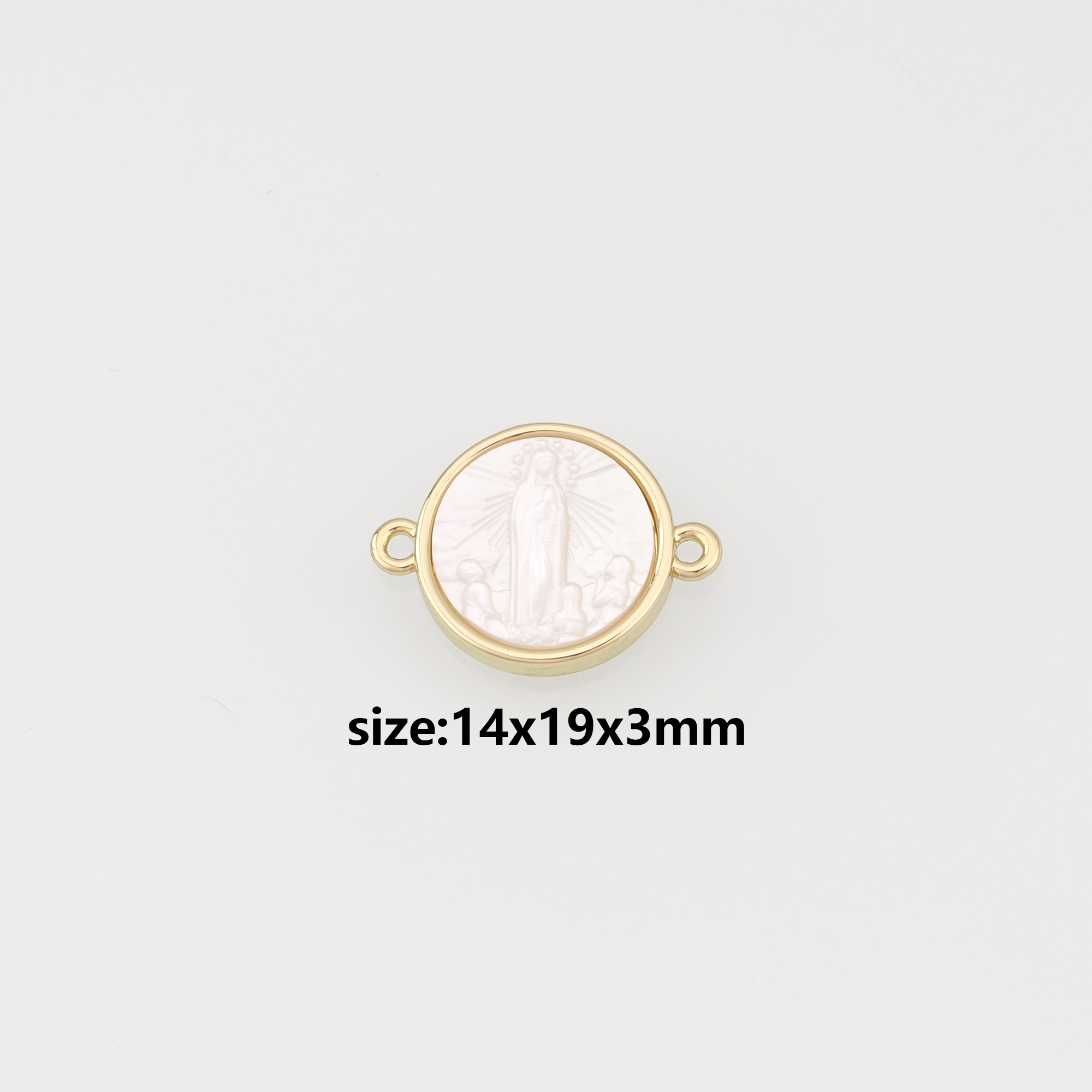 18K Gold Filled Virgin Mary Connector,Religious Charm Necklace Bracelet for DIY Jewelry Making Supply