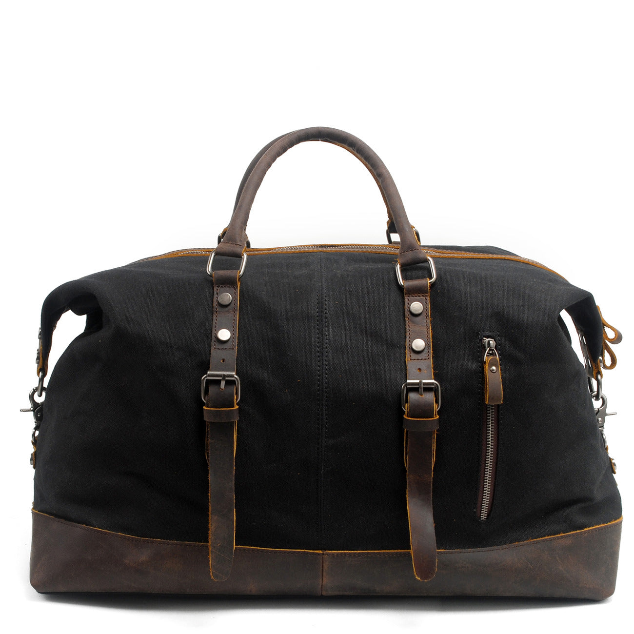 Woosir Waxed Canvas Leather Weekender Bag Waterproof Travel Duffels