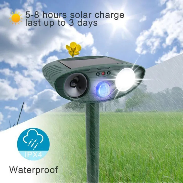 Ultrasonic Deer Repeller - PACK of 2 - Solar Powered - Get Rid of Deer in 48 Hours