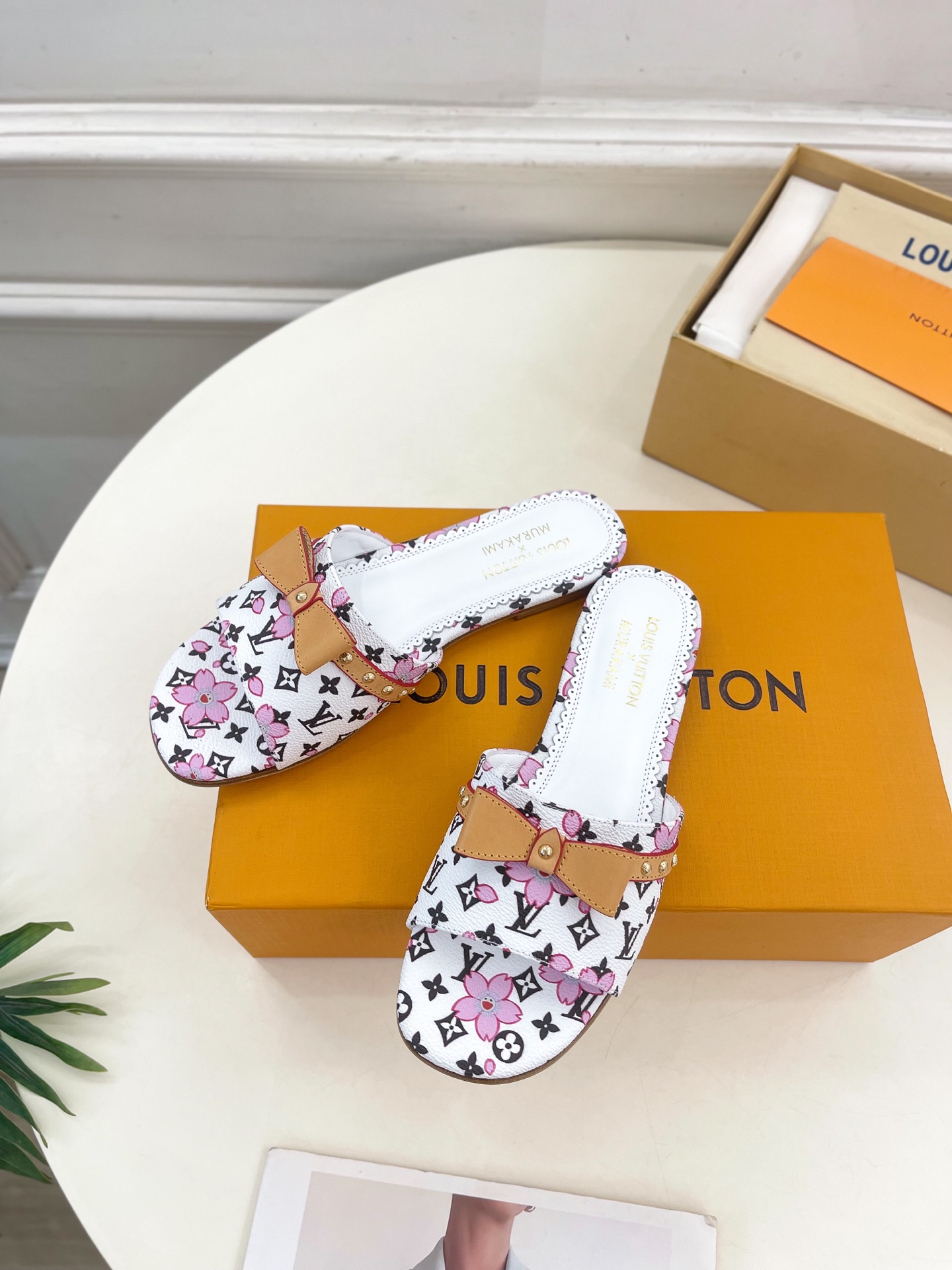Louis Vuitton x Takashi Murakami Cherry Blossom Mule White