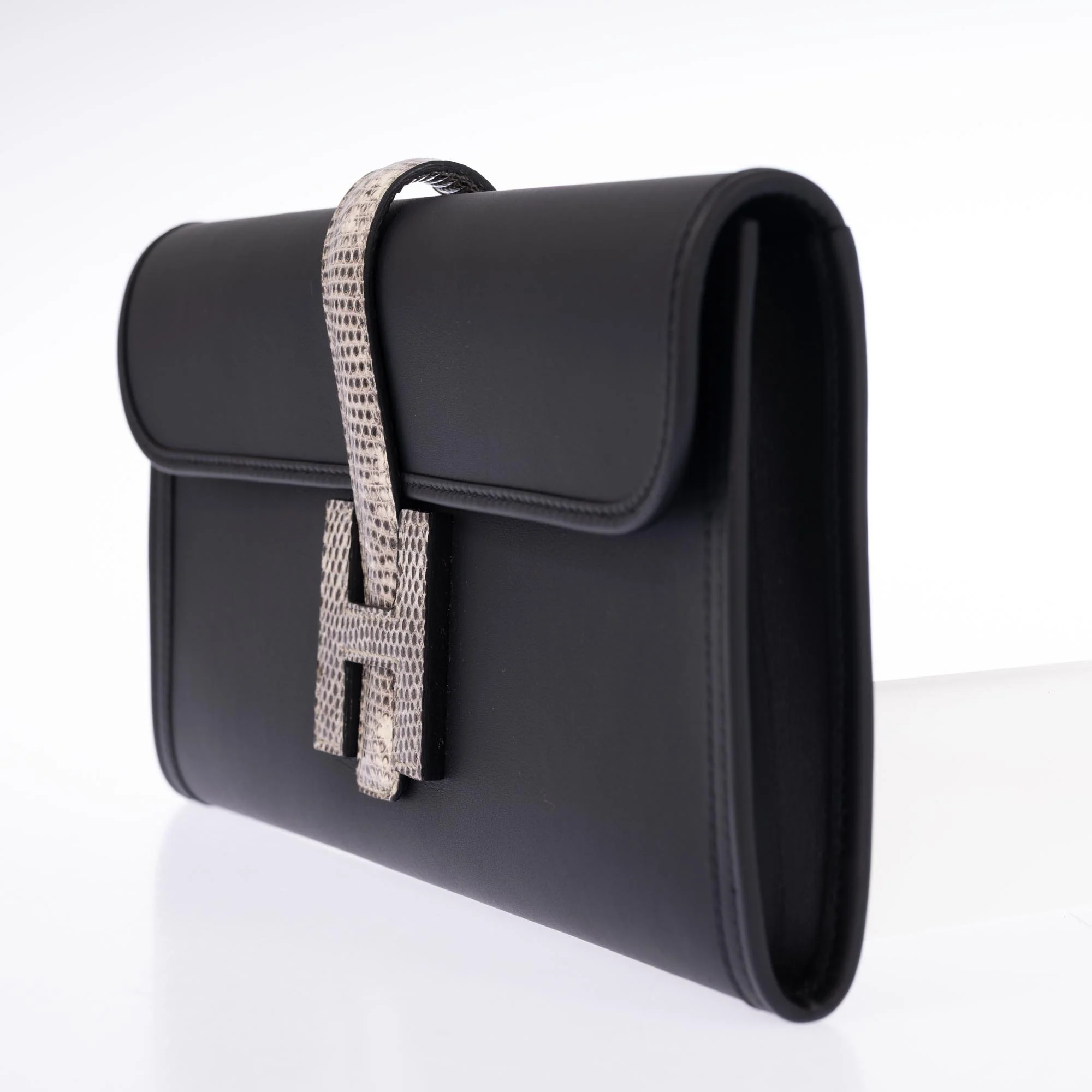 Hermès Jige Élan 29 Touch Noir Swift Ombré Lizard