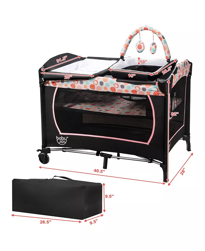 Costway 4 in 1 Convertible Portable Baby Playard Newborn Napper with Changing Station