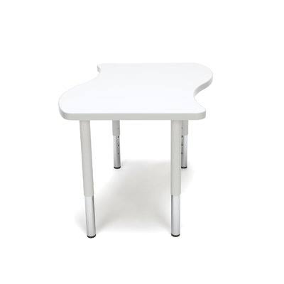 OFM Adapt Series Small Wave Student Table - 18-26 Height Adjustable Desk , White