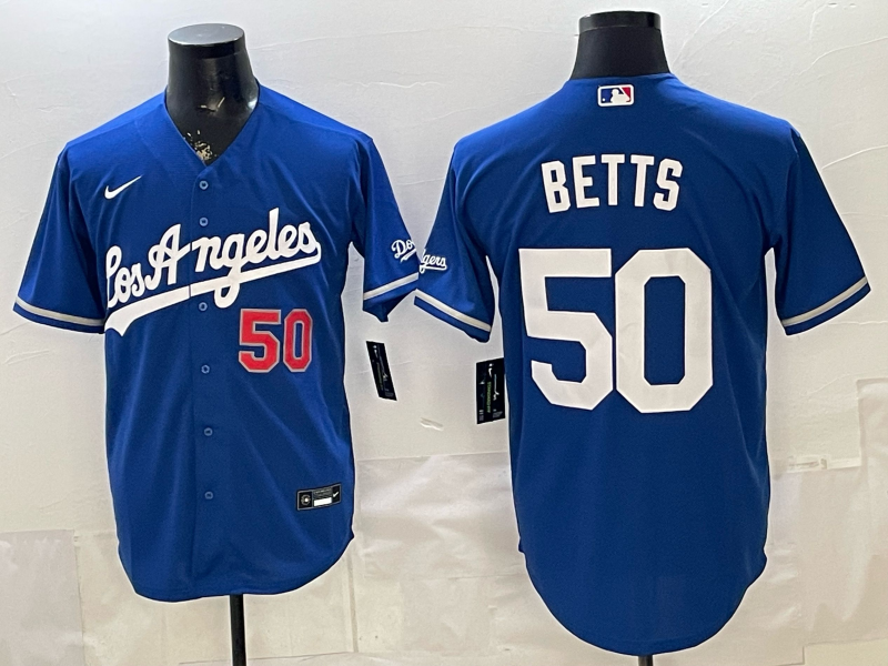 Men's Los Angeles Dodgers Mookie Betts #50 Royal Alternate Replica Jersey