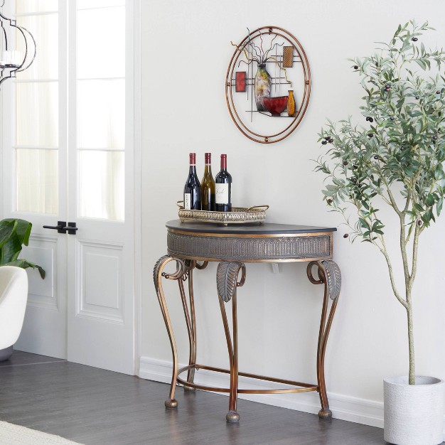 Traditional Metal Console Table Gold Olivia amp May